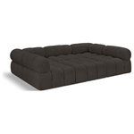 Meridian Furniture - Ames Boucle Fabric U-Shaped Modular Sectional, Brown, 6-Piece: 3 Armless Chair, 2 Corner Chair, 1 Ottoman - B - Introduce a touch of modern sophistication to your living area with the exquisite Ames Boucle Fabric Sectional. With plush brown boucle fabric and unique design, it will elevate the visual appeal of your living space. This elegant and captivating sectional can be mixed and matched with other pieces from the collection to create an endless array of stunning looks. So, get ready to transform your living area into an inviting and stylish haven with the Ames Boucle Fabric Sectional.