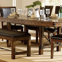 Urbana Transitional Burnished Finish Dining Table Set - Dining Tables