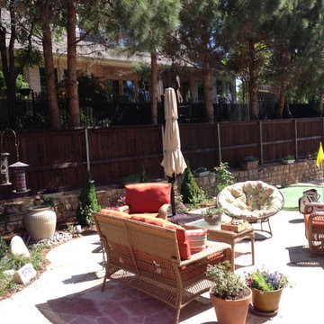 Miniature golf course and outdoor living area