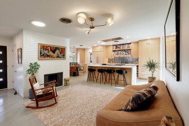 Living room - modern living room idea in Austin
