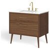 The Richmond Bathroom Vanity, Walnut, 36", Single Sink, Freestanding