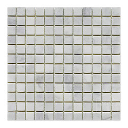 Milas White Tumbled Mosaic 1x1 - Home Accessories & Decor