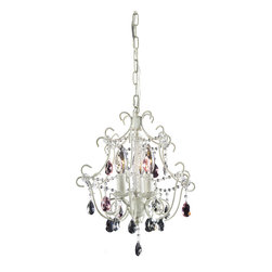 3-Light-Antique-White-Chandelier - Chandeliers