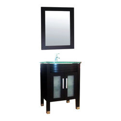 Agerta 24 inch Modern Bathroom Vanity Espresso Finish Set - Bathroom Vanities And Sink Consoles