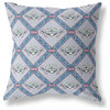 Amrita Sen Broadcloth Pillow In Gray Sea Blue Pink Finish CAPL475BrCDS-BL-28x28