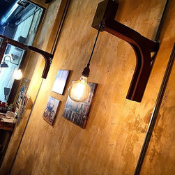 Ahşap Tabanlı Aplik - Wall Sconces