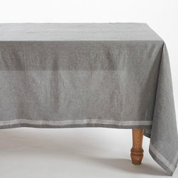 Simple Stitch Chambray Tablecloth - Tablecloths