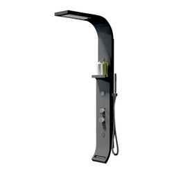 ADM Bathroom Design - ADM Shower Panel System With Handheld Shower Sprayer, Black, 60" - Shower Panels And Columns
