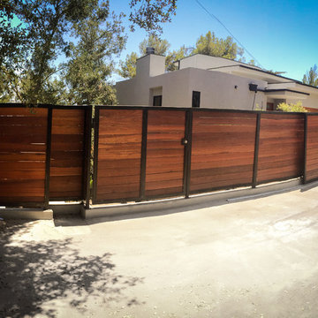 Wood & Iron Fencing with Entry Gate