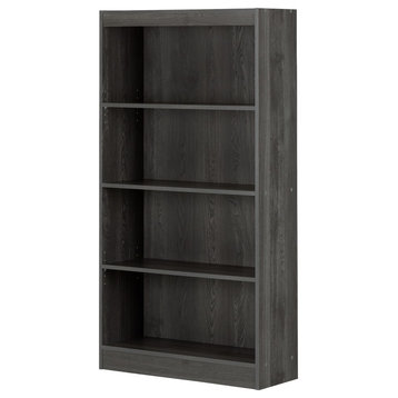 South Shore Axess 4-Shelf Bookcase, Gray Oak