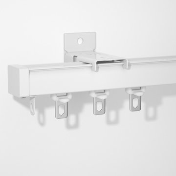 CHR19 Thick Small Ivory Black Curtain Tracks Ceiling/Wall Mount