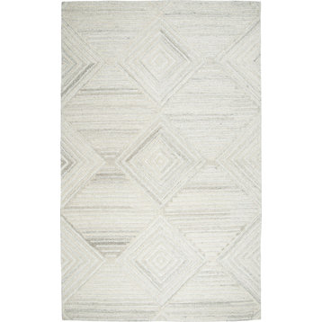 Rizzy Home Suffolk SK333A Ivory Geometric/Solid Area Rug, Runner 2'6" x 8'