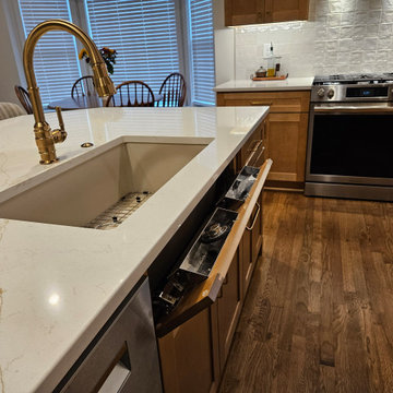 Transitional Kitchen Remodel With New Sandstone Colored Cabinets