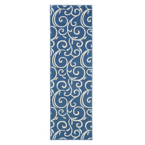 23 X 76 Nourison Grafix Area Rug Blue