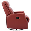 Genuine Leather Manual Swivel Recliner, Set of 2, Red
