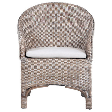 Tonnie Accent Chair With Cushion Gray Whitewash/White Cushion