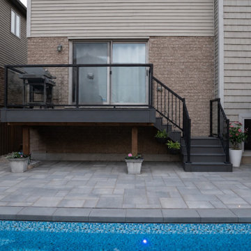 Modern Backyard Renovation with Pool, Composite Deck & Aluminum Pergola