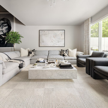Stylish Living Room with Statement Rug & Sectional