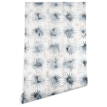 Deny Designs Schatzi Brown Aviana Starburst White Wallpaper, Blue, 2'x8'