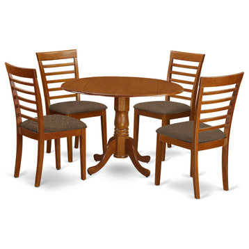 5 Pc Small Kitchen Table, Chairs Set-Round Kitchen Table, 4 Kitchen Chairs