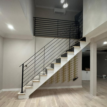 Industrial Wrought Iron Custom Staircase | Entry