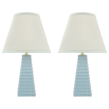 Aspen Creative 40209-22, Two Pack, 18-1/2" High Ceramic Table Lamp, Off White