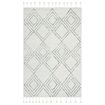 Safavieh Casablanca Csb676Y Moroccan Rug, Ivory and Green, 2'3"x8'0" Runner