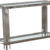 Avignon Glass Top Console Table, Silver