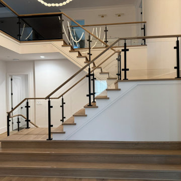 Project #132 | White Oak Staircase with Glass Balustrade