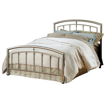 Hillsdale Claudia Queen Metal Double Arched Spindle Bed in Matte Nickel