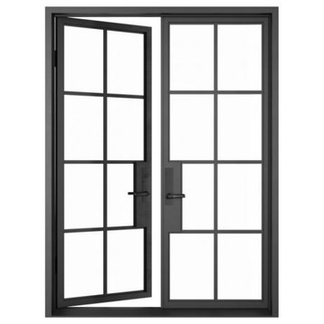 Peace French Door 72"X96", Flat Black, Clear Glass, Left Hand Inswing