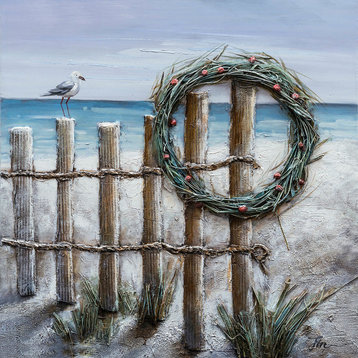 "Holiday Wreaths" Hand Painted Canvas Art, 40"x40"
