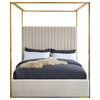 Jones Upholstered Bed, Cream, King, Velvet