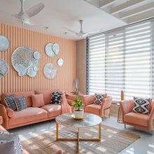 Anand Houzz: A Home Dipped In Cantaloupe Hues & Pristine Charm