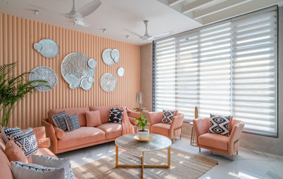Anand Houzz: A Home Dipped In Cantaloupe Hues & Pristine Charm