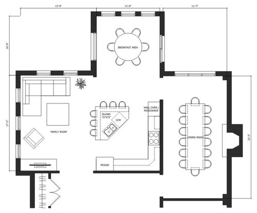 Help with open kitchen Layout concept