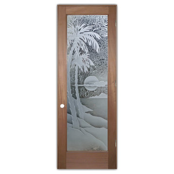 Pantry Door - Palm Sunset - Mahogany - 28" x 80" - Knob on Left - Pull Open