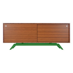 Eastvold Furniture - Elko Credenza, Bamboo, Green Base - Buffets And Sideboards