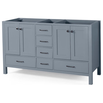 Kayla Contemporary 72" Wood Bathroom Vanity, Counter Top Not Included, Gray
