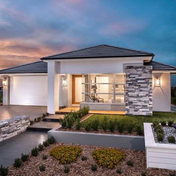 Traditional Exteriors Featuring Stone