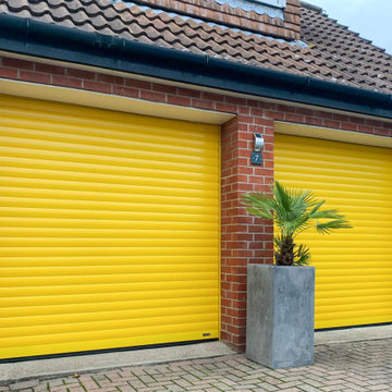 SWS SeceuroGlide Insulated Roller Garage Doors in Traffic Yellow
