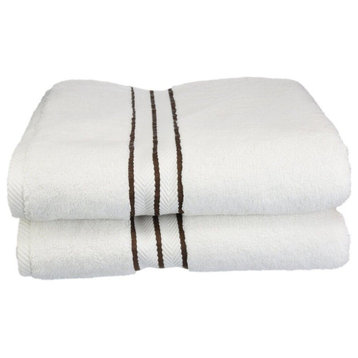 2 Piece Hotel Collection Turkish Cotton Towel, Chocolate