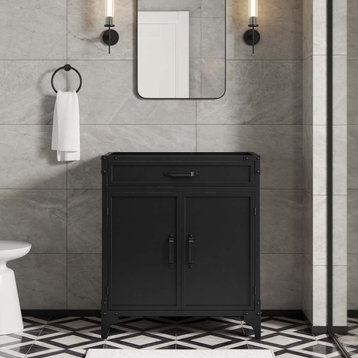 Steamforge 30" Bathroom Vanity Cabinet, Sink Basin Not Included, Black Walnut