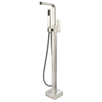 Freestanding faucet, shower head in brushed nickel, Brushed Nickel, VA2016-BN