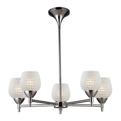 Celina-5-Light-Chandelier-In-Polished-Chrome-And-White-Glass - Chandeliers