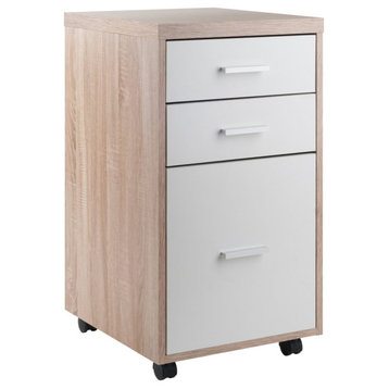 Kenner File Cabinet, 2-Drawer, Reclaimed Wood And White