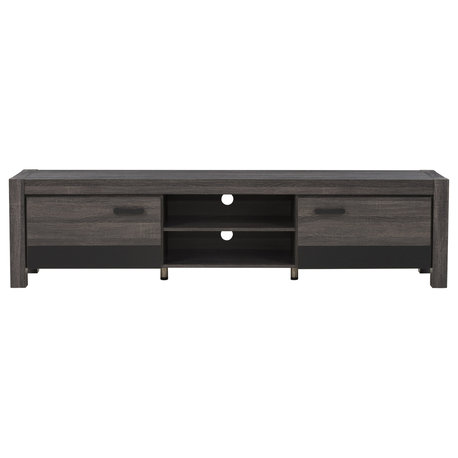 CorLiving Joliet Duotone TV Bench for TVs up to 95", Carbon Grey, Black Duotone