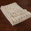 Yellow Shimmer Stripe Woven Throw Blanket with Fringe