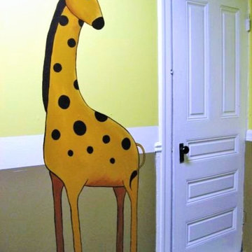 Animals Mural {Hand-Painted} - Giraffe