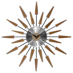 Pure Garden, Wall Clock Thermometer, 5.5 in. Steel, Bronze Finish